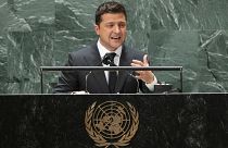 Volodímir Zelenski en la Asamblea General de Naciones Unidas