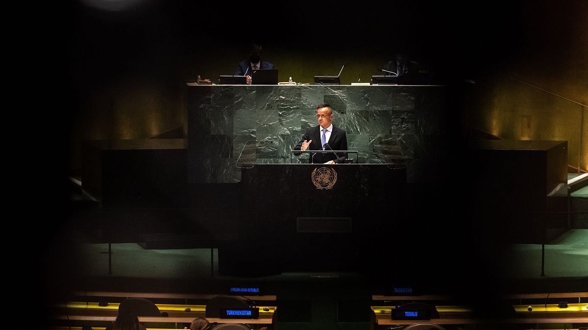 Szijjártó Péter az ENSZ-közgyűlés 76. ülésszakán