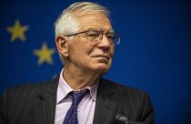 European Union foreign affairs chief Josep Borrell speaks to the press on Monday.