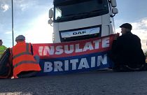 Members of Insulate Britain protest on M25 Motorway, Britain September 15, 2021.