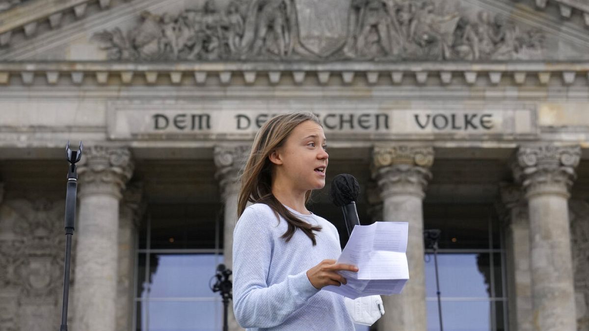 Greta Thunberg in Berlin - die Umweltaktivistin fordert allte zum Wählen auf