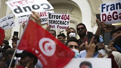 Manifestation à Tunis contre le président Saied
