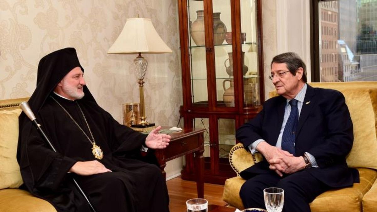 Συνάντηση του Κύπριου Προέδρου Νίκου Αναστασιάδη με τον Αρχιεπίσκοπο Αμερικής κ. Ελπιδοφόρο