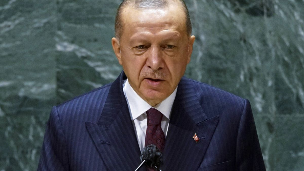Ο Τούρκος πρόεδρος Ρετζέπ Ταγίπ Ερντογάν στην ομιλία του στη Γ.Σ του ΟΗΕ