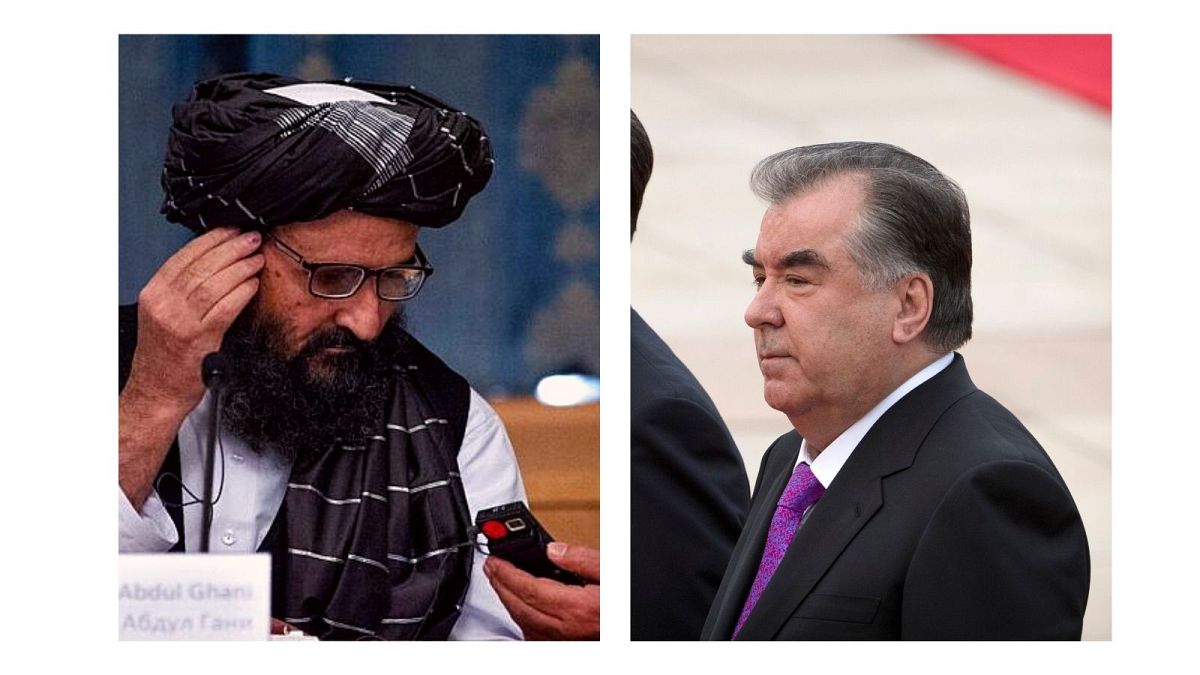 امانعلی رحمان، رئیس جمهور تاجیکستان و ملا عبدالغنی برادر، معاون نخست وزیر دولت موقت طالبان