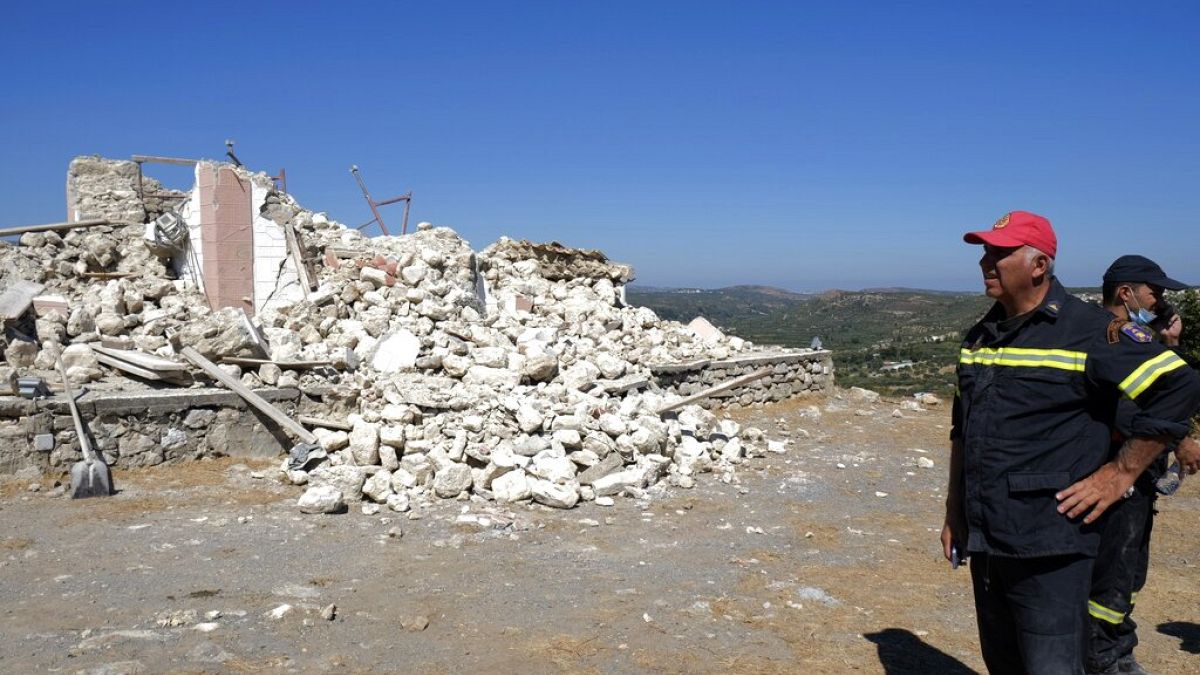 Dégâts causés par le séisme en Crète, le 27/09/2021