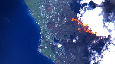 La Palma volcanic eruption as seen by the Sentinel 2 satellite of the European Copernicus network