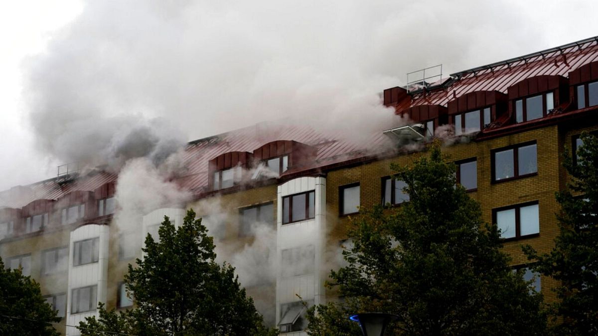 آتش‌سوزی در مرکز گوتنبرگ، سوئد