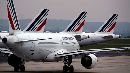 Planes on the runway at Paris Charles de Gaulle