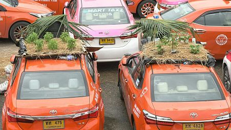 Abandoned taxi cabs in Bangkok