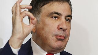 Михаил Саакашвили на встрече с журналистами. Варшава, Польша. Февраль 2018 года