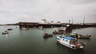 French fishing vessels blocked the port of St. Helier in Jersey in May 2021.