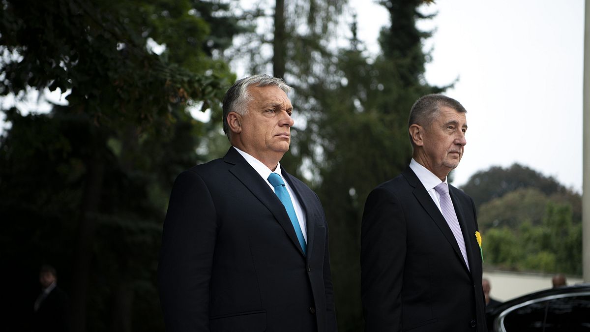 Orbán Viktor és Andrej Babiš Prágában 2021. szeptember 29-én