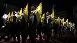 Hizbullah savaşçıları Kudüs Günü nedeniyle yürüyüş yaparken