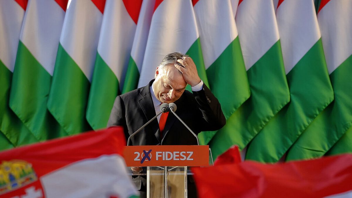 Viktor Orban à Szekesfehervar, Hongrie, le 6 avril 2018
