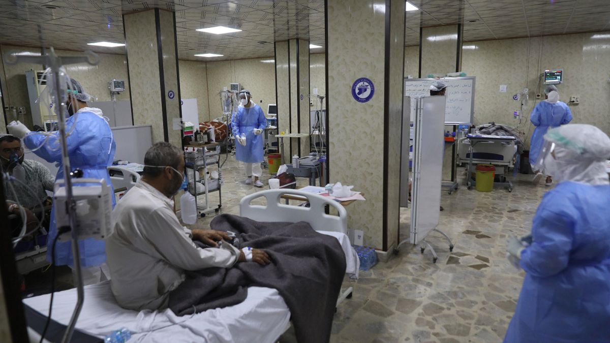 وحدة العناية المركزة في مستشفى الجمعية الطبية السورية الأمريكية في مدينة إدلب شمال غرب سوريا.