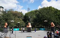"Wandel ist da": George Floyd als Goldstatue in New York