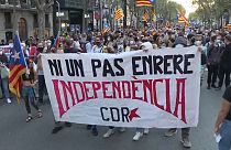 Manifestation des indépendantistes catalans à Barcelone, le 01/10/2021 - Capture d'écran d'une vidéo de la TVE via EBU