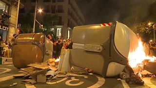 Горящие баррикады в Барселоне