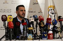   حسين مؤنس، رئيس حركة حقوق في مؤتمر صحفي في العاصمة العراقية بغداد،  2 تشرين الأول / أكتوبر 2021