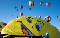 Hőlégballonok a 2021-es Albuquerque-i Nemzetközi Hőlégballon-fesztiválon. Fotó: Roberto E. Rosales