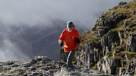 Climber Nick Gardner ascends Buachaille Etive Mor in Scotland, Britain September 29, 2021.
