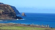 FILE: August 2012 photo shows fifteen moai standing watch at Tongariki on Easter Island. 