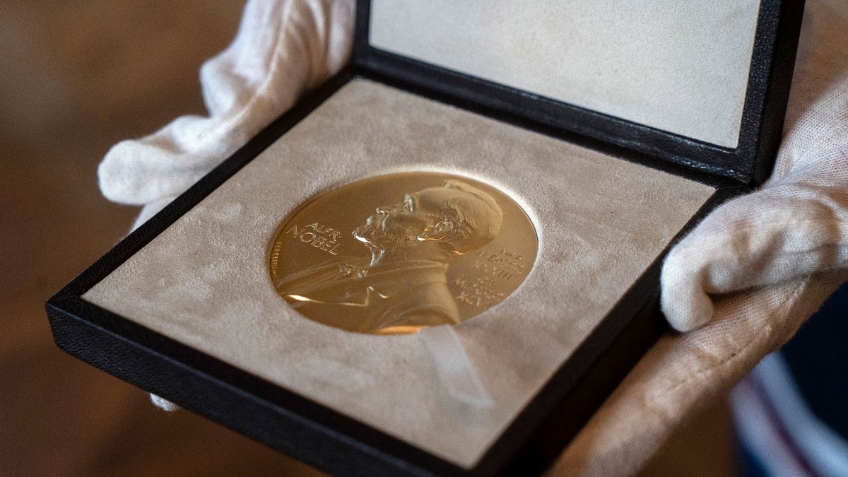 A view of the medal to be presented to Nobel Laureate in Physics Roger Penrose, Dec. 8, 2020.