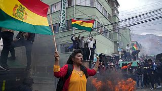 Clashes, tear gas at Bolivia coca farmers' protest