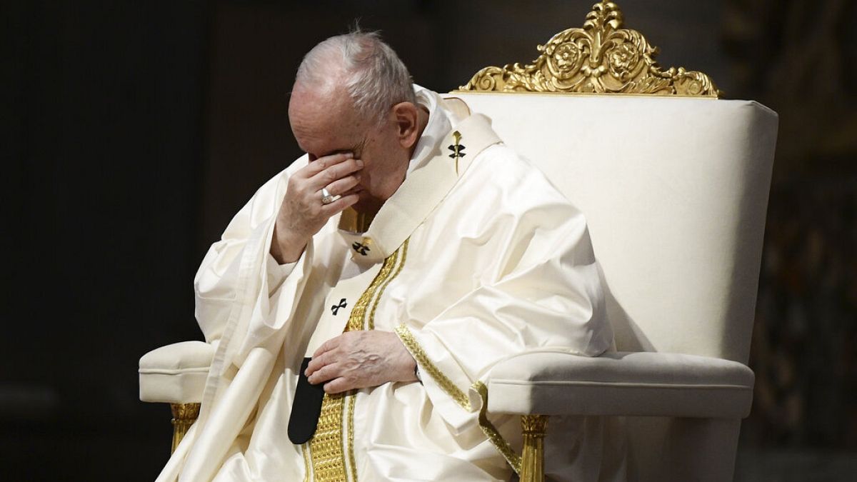Ferenc pápa az európai püspökök vatikáni konferenciáján misét celebrál, Vatikán, 2021 szeptember 23.
