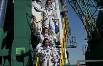 Russian film crew at Baikonur