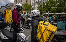 Bruxelles, protesta dei riders: "l'Ue protegga i nostri posti di lavoro"