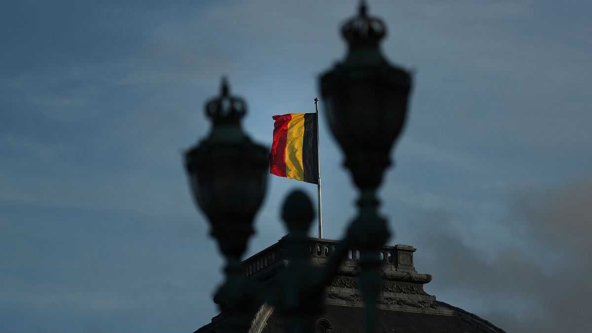 Kraliyet Sarayı'nın çatısında dalgalanan Belçika bayrağı (arşiv) 
