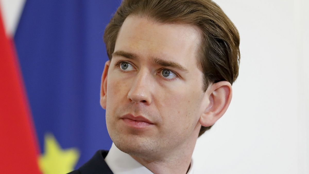 FILE - In this June 11, 2021 file photo Austria's Chancellor Sebastian Kurz speaks during a news conference in Vienna, Austria.