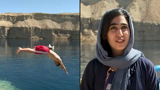 Tourists return to the azure waters of Band-e Amir, Afghanistan