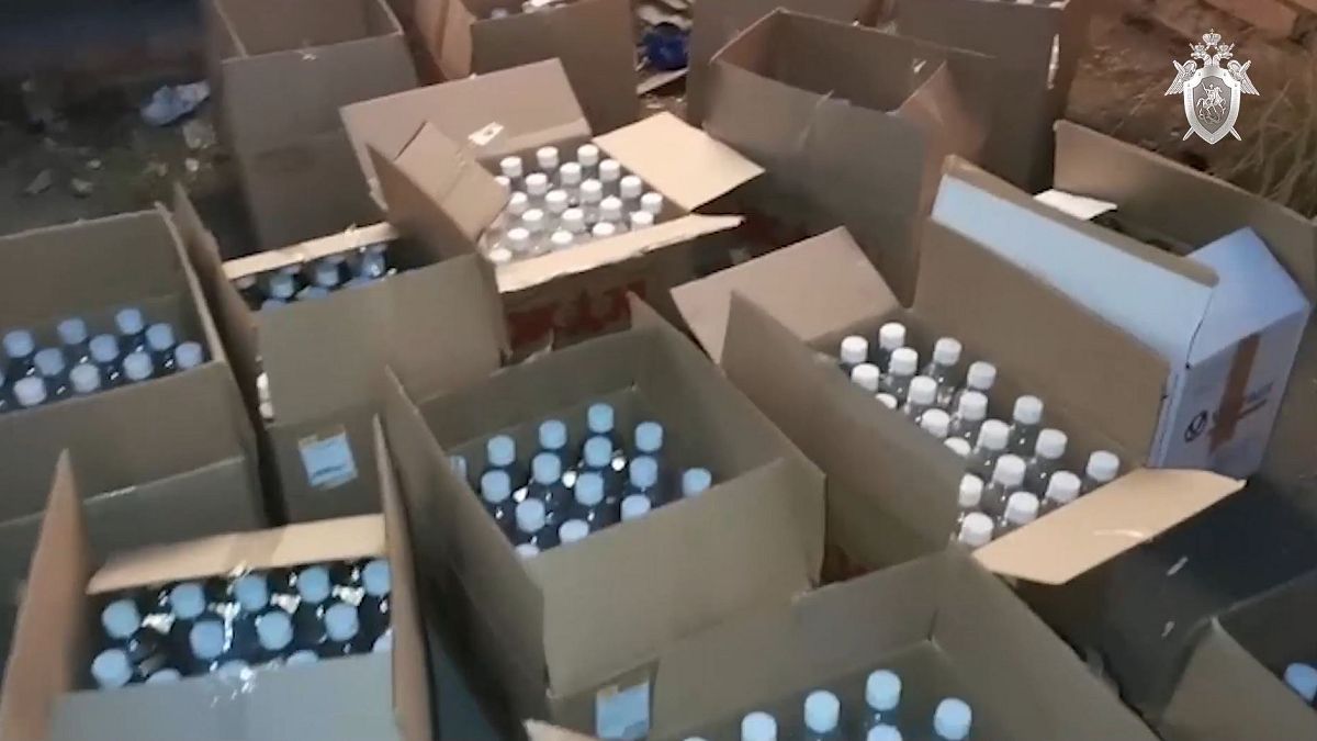 Authorities released a video of the alcohol under investigation.