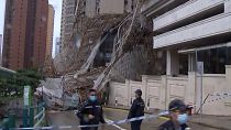 Scaffolding collapses in Hong Kong amid storms