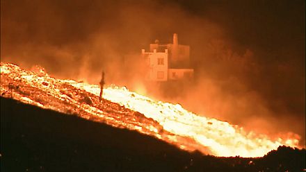 Firefighters on scene near La Palma volcano