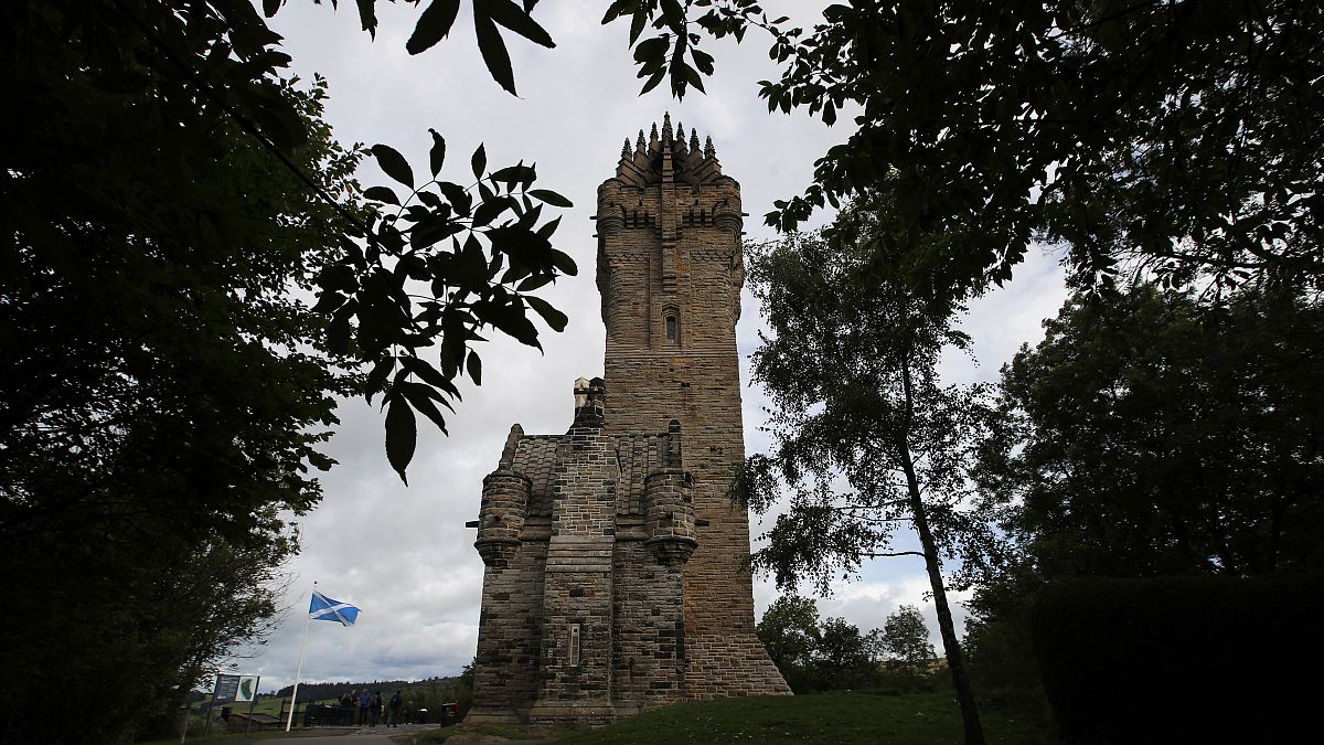The National Wallace Monument in Stirling, built to honor Sir William Wallace, the 13th century Scottish independence hero who defeated English invaders in 1297