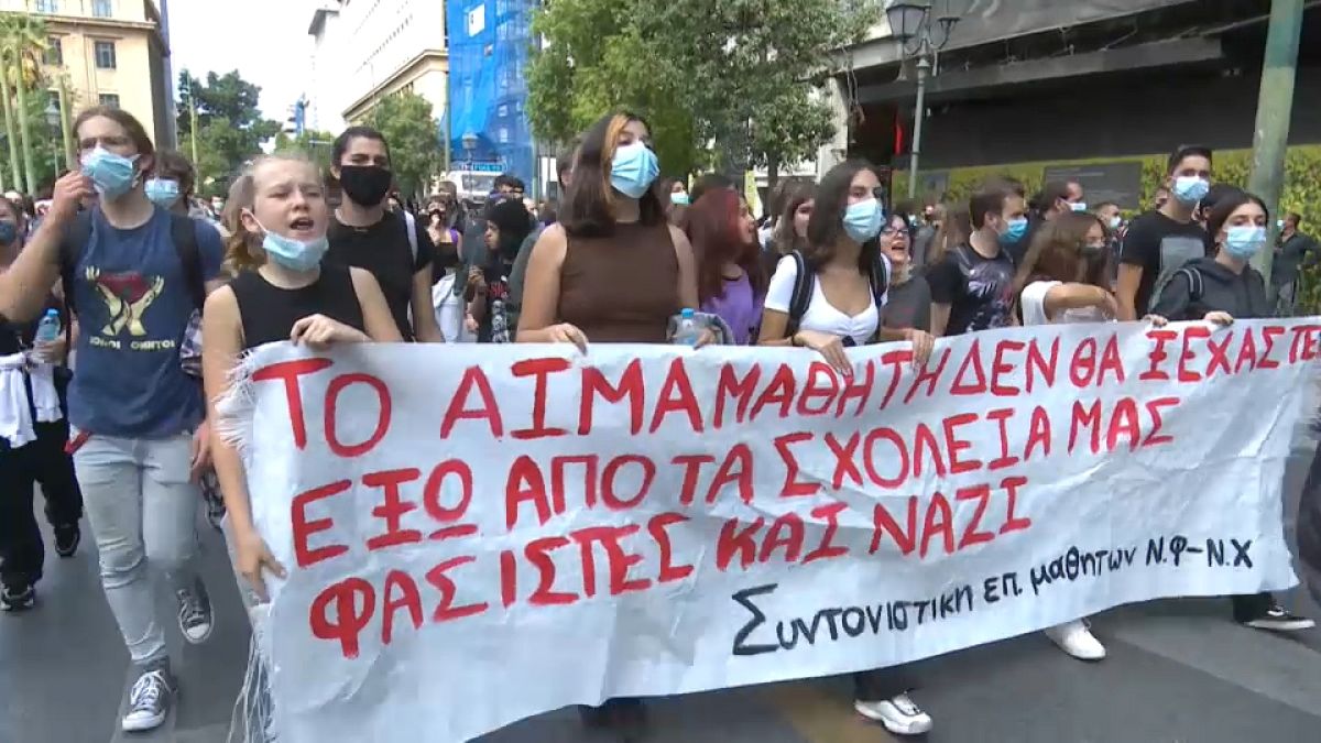 Manifestation des professeurs à Athènes