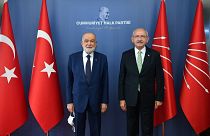 Saadet Partisi lideri Karamollaoğlu ve CHP lideri Kılıçdaroğlu