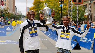 Kenyan athletes win the Boston Marathon