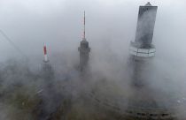 Nebel am Feldberg bei Frankfurt am Mai im Oktober 2021