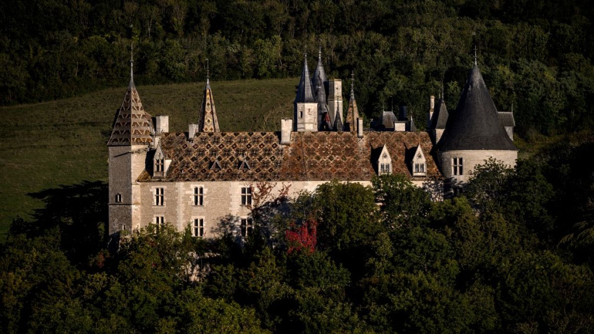 This photograph taken in La Rochepot, Burgundy, eastern France, on October 8, 2021, shows the Chateau de La Rochepot, a 12th-century feudal castle.