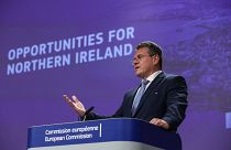 ice-President of the European Commission Maros Sefcovic holds a press conference on the Northern Ireland Protocol