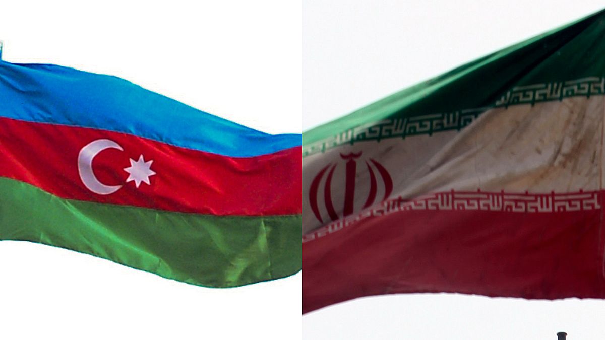 Azerbaycan İran bayrakları