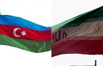 Azerbaycan İran bayrakları