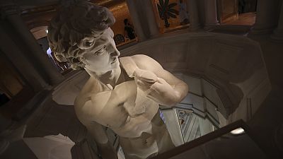 The 3D re-production of Michelangelo's David, on display at The Italy pavilion in Dubai.