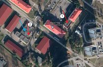 Der OMON-Stützpunkt Minsk, den Cyber-Aktivisten mit einer Drohne angegriffen haben wollen.