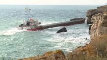 السفينة "فيرا سو" الغارقة على ساحل البحر الأسود بالقرب من كامين برياغ شمال بلغاريا